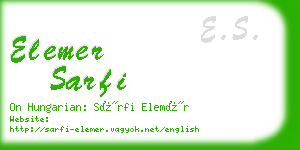 elemer sarfi business card